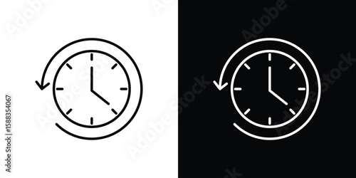 Past icon. Thin linear web icons