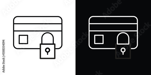 Payment security icon. Thin linear web icons