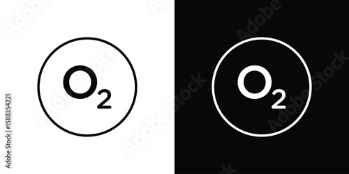 Oxygen O2 icon. Thin linear web icons