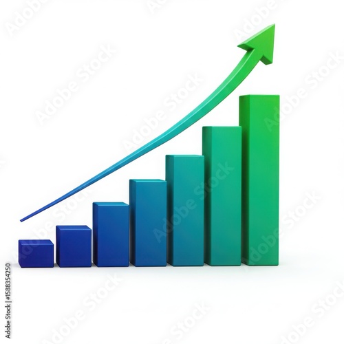 Blue and green bar graph with upward trending arrow Free Download Blue and green bar graph with upward trending arrow - GFXLoad