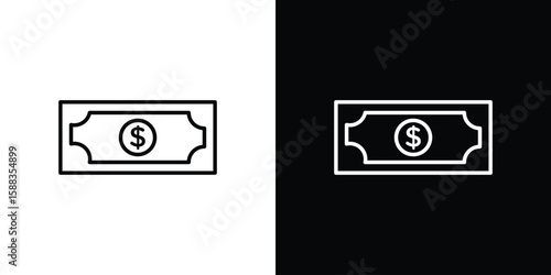 Money icon. Thin linear web icons