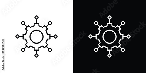 Microservices icon. Thin linear web icons