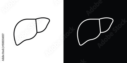 Liver icon. Thin linear web icons