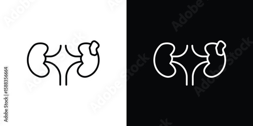 Kidney disease icon. Thin linear web icons