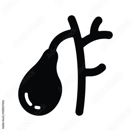 A modern glyph icon of bile duct system
