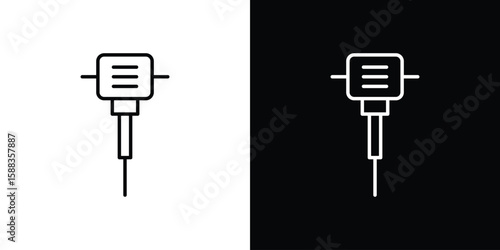 Hydraulic breaker icon. Thin linear web icons