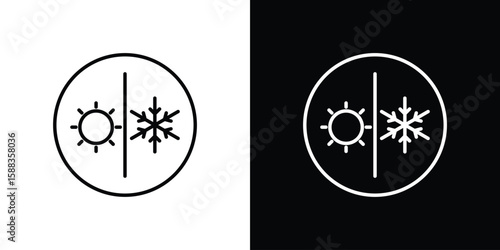 Hot and cold icon. Thin linear web icons