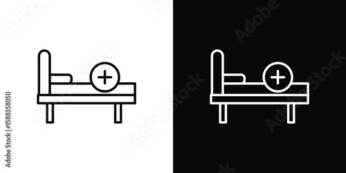 Hospital bed icon. Thin linear web icons