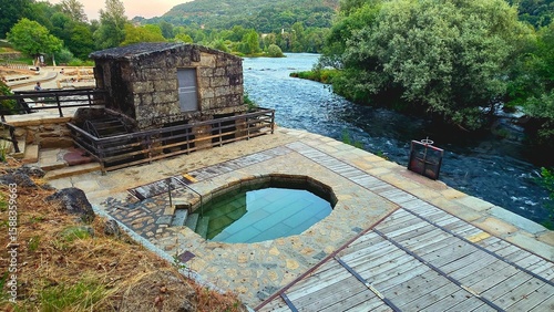 Photos molino thermal area in orense, galicia, spain