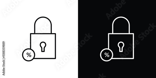 Fixed rate mortgage icon. Thin linear web icons