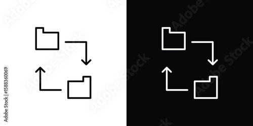 File sharing icon. Thin linear web icons