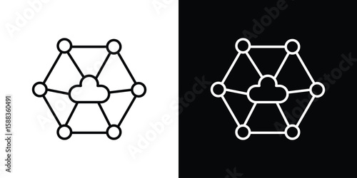 edge computing icon. Thin linear web icons