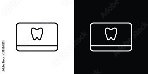 Dental X ray icon. Thin linear web icons