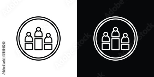 Demographics icon. Thin linear web icons