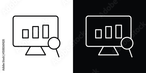 Data Analysing icon. Thin linear web icons