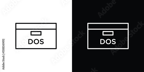 DOS icon. Thin linear web icons