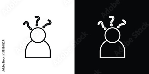 Curious human icon. Thin linear web icons