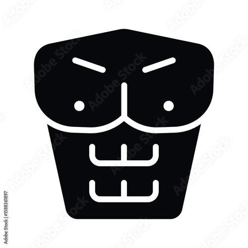 Trendy glyph icon of abdominal muscles, easy to edit