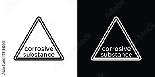 Corrosive substance icon. Thin linear web icons