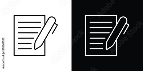 Contract icon. Thin linear web icons