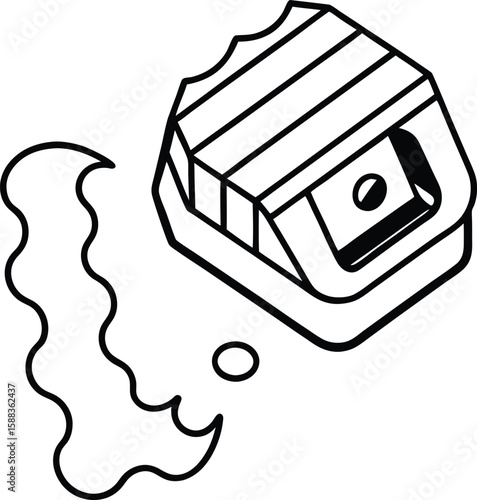 flat vector pencil sharpener and curled pencil set