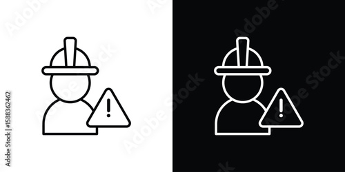 Construction risk icon. Thin linear web icons