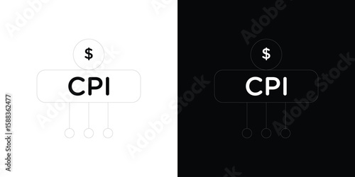 Consumer prices index icon. Thin linear web icons