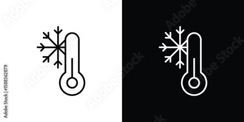 Cold icon. Thin linear web icons