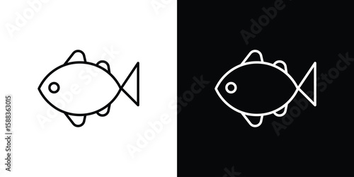 Clown fish icon. Thin linear web icons