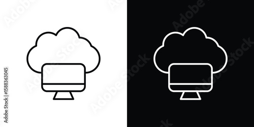 Cloud computing icon. Thin linear web icons