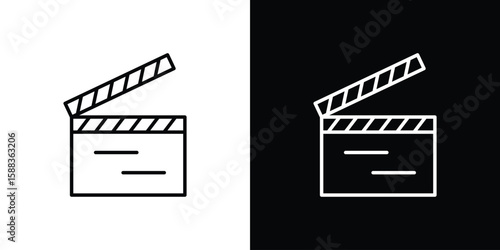 Cinema flapper icon. Thin linear web icons