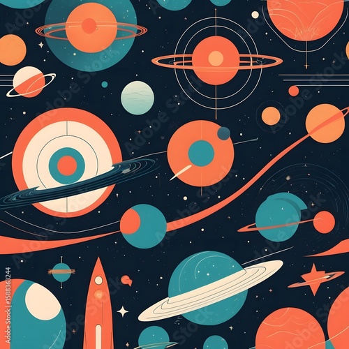 seamless pattern with planets