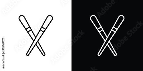 Chopsticks icon. Thin linear web icons