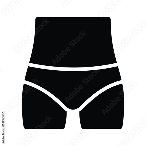 Trendy glyph icon of belly and abdominal area