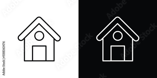 Chalet icon. Thin linear web icons