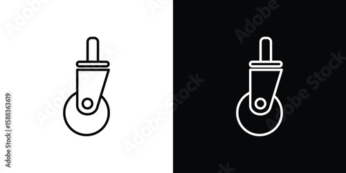 Cart trolley wheel icon. Thin linear web icons