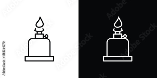 Camping gas icon. Thin linear web icons
