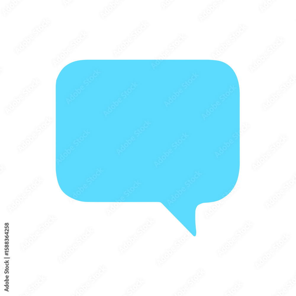 Light Blue Speech Bubble Icon for Communication and Messaging: Chat, Dialogue, and Social Media Engagement