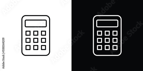 Calculator icon. Thin linear web icons