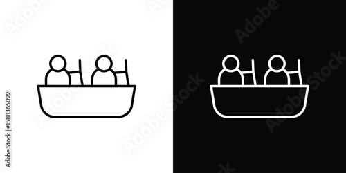 Boat race icon. Thin linear web icons