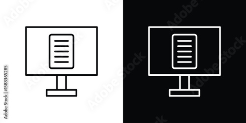 Blended learning icon. Thin linear web icons