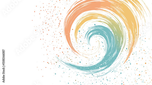 Abstract galaxy background with swirling colorful cosmic clouds and stars, vibrant space-themed vector design featuring dynamic motion, deep space colors, and a dreamy nebula effect