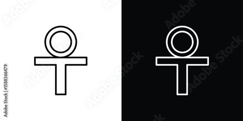 Ankh icon. Thin linear web icons