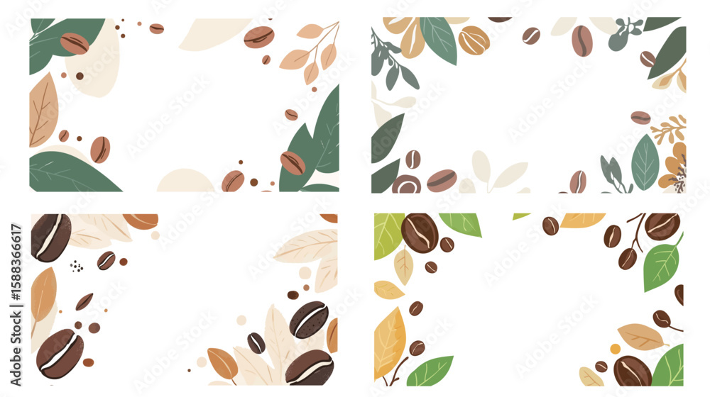 Obraz premium Vector graphic design of coffee beans background with seamless pattern, simple monochrome style illustration featuring scattered coffee beans, ideal for coffee shop branding, packaging, food industry,