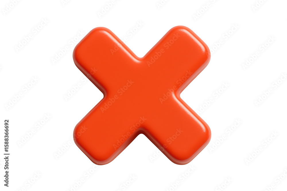 Fototapeta premium The red X is a symbol of disapproval or rejection. isolated-3d-on-transparent-background