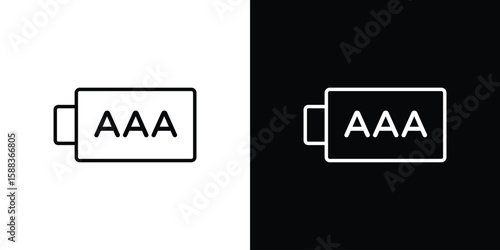 AAA battery icon. Thin linear web icons