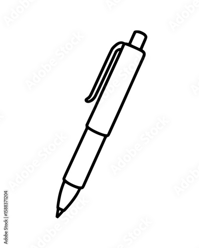 Line art illustration of a ballpoint pen