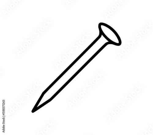 Minimalist line art illustration of a single nail