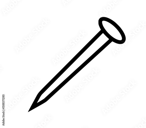 Minimalist line art illustration of a nail