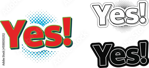 Yes vector illustration graphic design element positive affirmation agreement approval confirmation choice editable